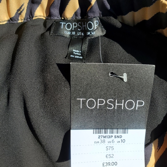 Topshop Zebra Printed Pleated Skirt - Picture 4 of 4